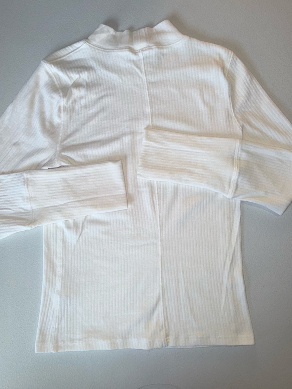 Intimately Free People White Ribbed Mock Neck Long Sleeve Top Size L - Picture 3 of 9